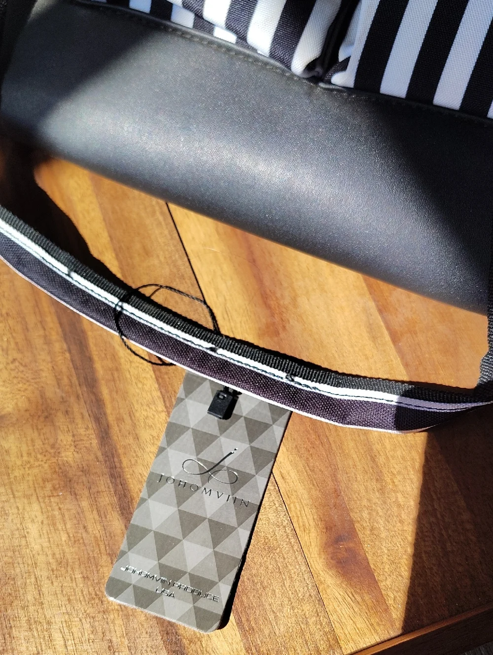 Black and White Striped Pet Carrier Bag